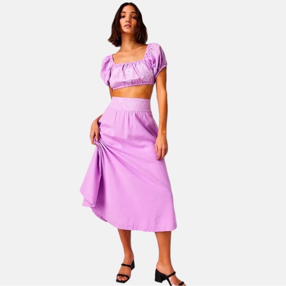 Free People 2 pc Set Lotus Gorgeous Soft Lilac Medium - Picture 4 of 15
